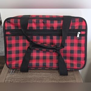 Home Essentials Insulated Carrying Tote Red Plaid 16" X 10" X 4"